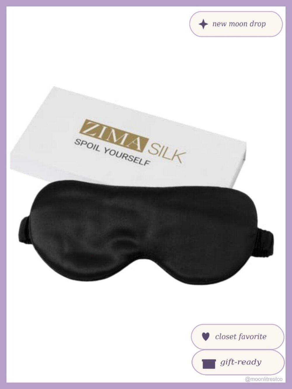 100% 22 Momme Mulberry Silk Sleep Mask Adjustable Eye Mask for Sleeping